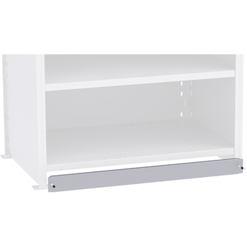 Plaque de base/façade pour rangement de bacs sur rayonnage enclenchable Interlok Distribution Jean Lapalme