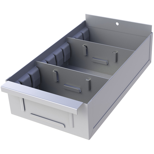 Boîte pour tablette de rayonnage enclenchable Interlok, Acier, 5-5/8" la x 15" p, 4-3/4" h, Gris p&acirc;le Distribution Jean Lapalme