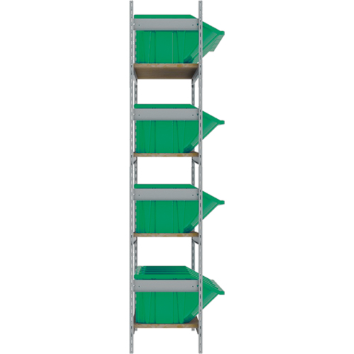 Wide Span Shelving with Jumbo Plastic Bins, Steel, Boltless, Starter, 66" W x 72" H x 18" D Distribution Jean Lapalme