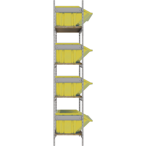 Wide Span Shelving with Jumbo Plastic Bins, Steel, Boltless, Starter, 66" W x 72" H x 18" D Distribution Jean Lapalme