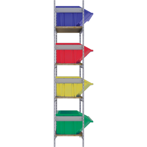 &eacute;tag&egrave;res larges avec bacs g&eacute;ants en plastique, Acier, Sans boulons, De base, 66" la x 72" h x 18" p Distribution Jean Lapalme