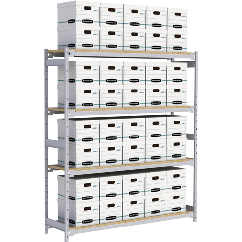 Wide Span Record Storage Shelving, Steel, 4 Shelves, 72" W x 18" D x 84" H Distribution Jean Lapalme