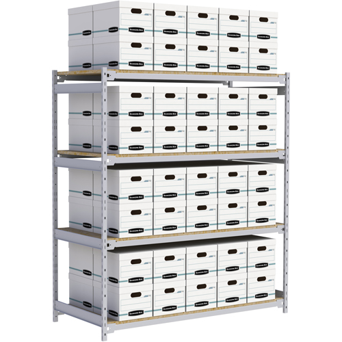 Wide Span Record Storage Shelving, Steel, 4 Shelves, 72" W x 32" D x 84" H Distribution Jean Lapalme