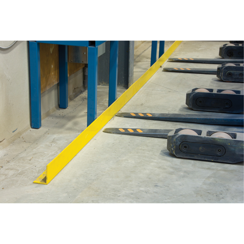 Rails protecteurs arr&ecirc;ts de charge avec ancrage au sol, Acier, 48" lo x 5" h, Jaune Distribution Jean Lapalme