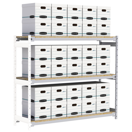 &eacute;tag&egrave;re-classeur de grande largeur, Acier, 3 Tablettes, 72" la x 18" p x 60" h, Ensemble Ajout Distribution Jean Lapalme