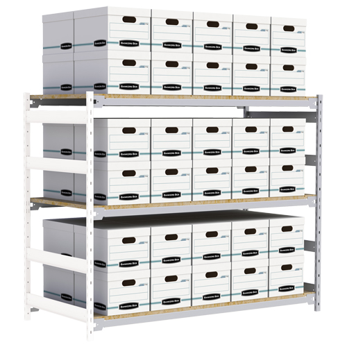 &eacute;tag&egrave;re-classeur de grande largeur, Acier, 3 Tablettes, 72" la x 32" p x 60" h, Ensemble Ajout Distribution Jean Lapalme