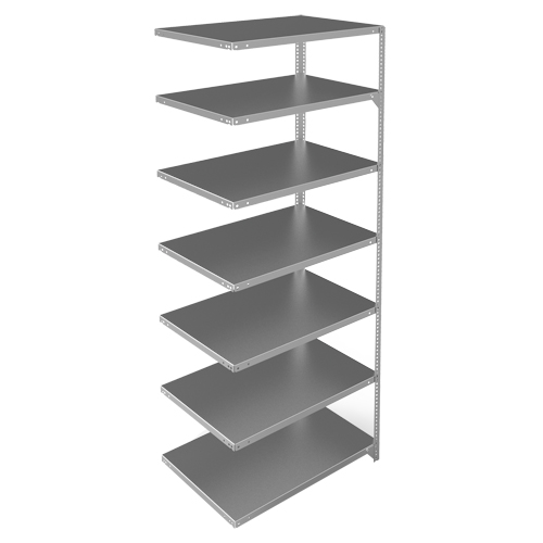 Shelving Unit, Galvanized Steel, Slotted Angle, Add-On, 36" W x 84" H x 24" D Distribution Jean Lapalme