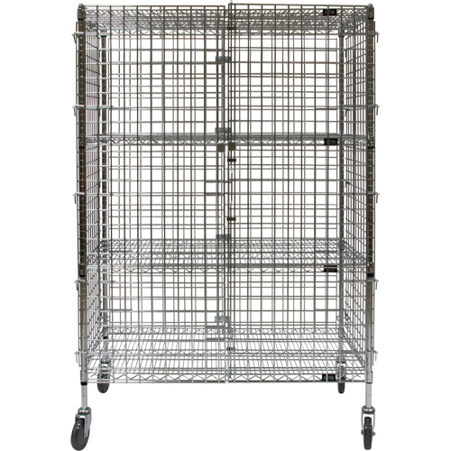 Chariot de s&eacute;curit&eacute;, Chrom&eacute;, 48" x 69" x 24", Capacit&eacute; 500 lb Distribution Jean Lapalme