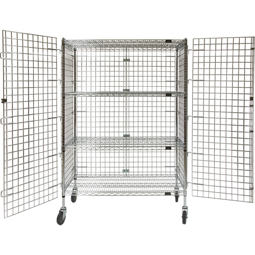 Chariot de s&eacute;curit&eacute;, Chrom&eacute;, 48" x 69" x 24", Capacit&eacute; 500 lb Distribution Jean Lapalme