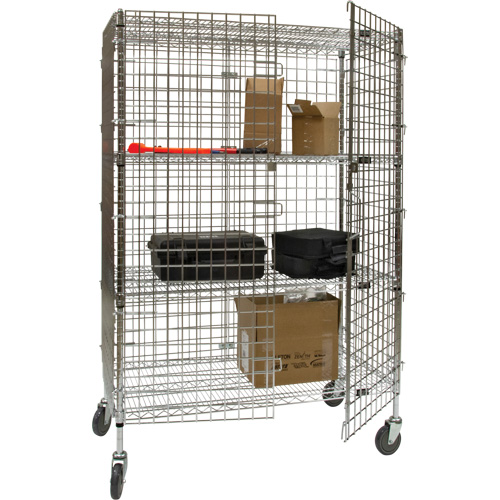 Chariot de s&eacute;curit&eacute;, Chrom&eacute;, 48" x 69" x 24", Capacit&eacute; 500 lb Distribution Jean Lapalme