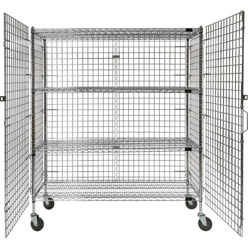 Chariot de s&eacute;curit&eacute;, Chrom&eacute;, 60" x 69" x 24", Capacit&eacute; 500 lb Distribution Jean Lapalme