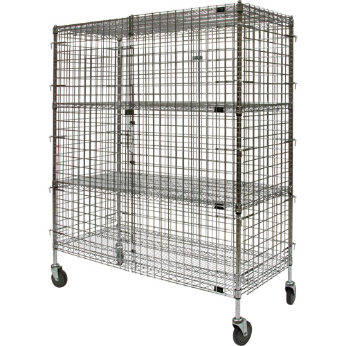 Chariot de s&eacute;curit&eacute;, Chrom&eacute;, 60" x 69" x 24", Capacit&eacute; 500 lb Distribution Jean Lapalme