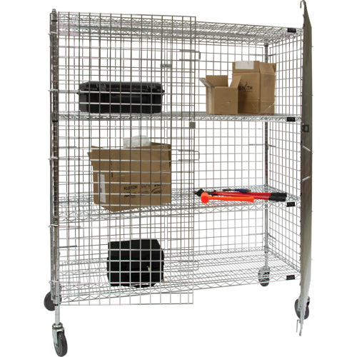 Chariot de s&eacute;curit&eacute;, Chrom&eacute;, 60" x 69" x 24", Capacit&eacute; 500 lb Distribution Jean Lapalme
