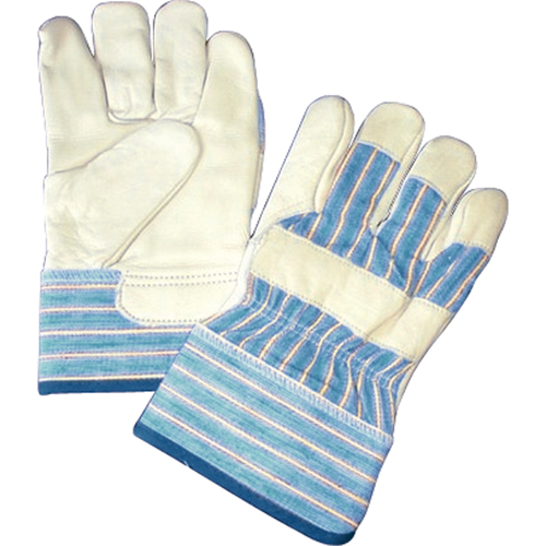 Lined Gloves, One Size, Grain Cowhide Palm, Cotton Fleece Inner Lining Distribution Jean Lapalme