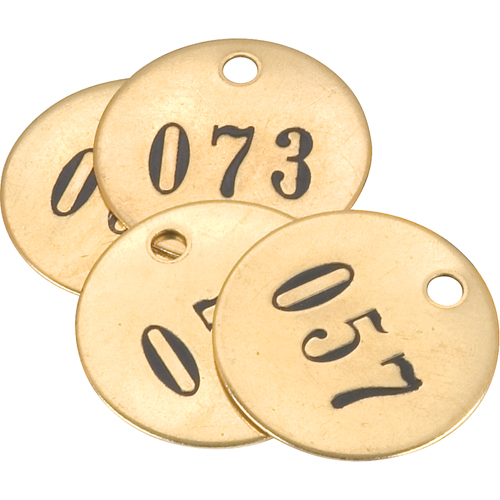 Numbered Tags, # 151-175, Brass, 1" dia Distribution Jean Lapalme