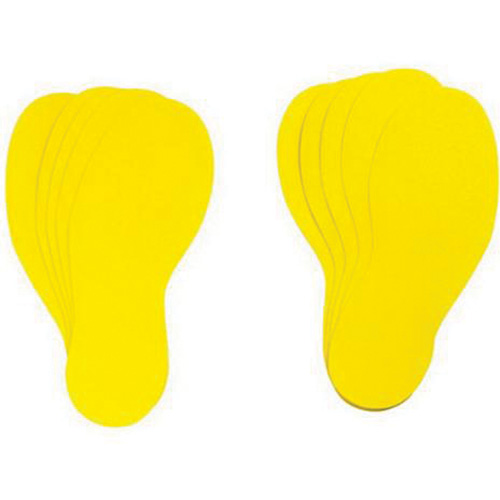 &eacute;tiquettes pour marquage des planchers, Empreinte de pas, 12" lo x 3,75" la, Jaune, Vinyle Distribution Jean Lapalme