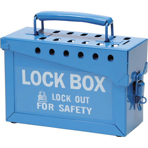 Coffret de s&eacute;curit&eacute; portatif en m&eacute;tal, Bleu Distribution Jean Lapalme