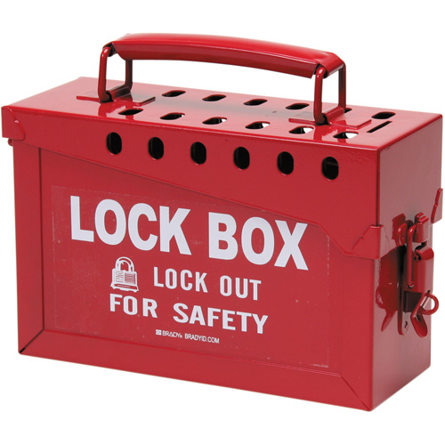 Coffret de s&eacute;curit&eacute; portatif en m&eacute;tal, Rouge Distribution Jean Lapalme