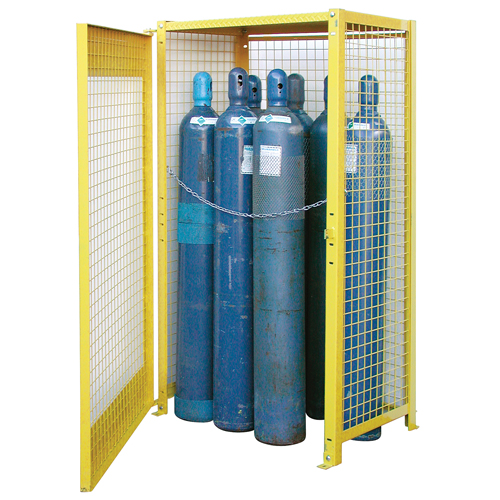 Gas Cylinder Cabinets, 10 Cylinder Capacity, 44" W x 30" D x 74" H, Yellow Distribution Jean Lapalme