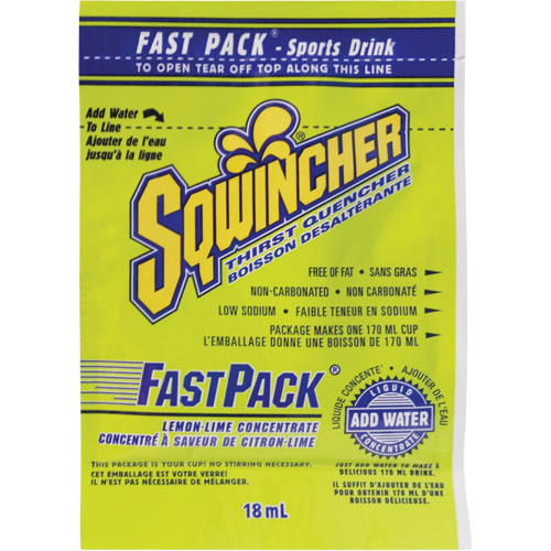 Sqwincher&reg; Boisson de r&eacute;hydratation Fast Pack, Emballage-portion, Citron-lime Distribution Jean Lapalme