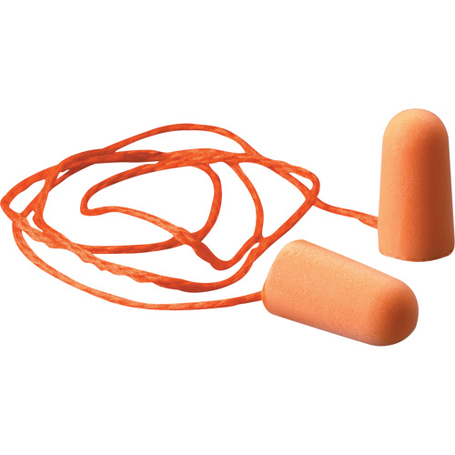 Bouchons d'oreilles en mousse E-A-R, Paire - Sac en poly, Avec cordon Distribution Jean Lapalme