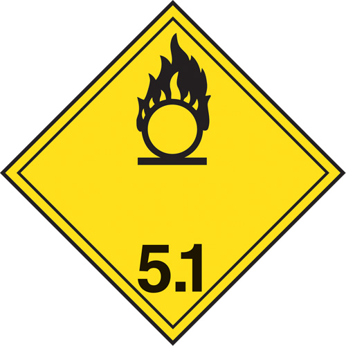 TDG Shipping Labels, Class 5.1, Oxidizing Substances, Vinyl Distribution Jean Lapalme