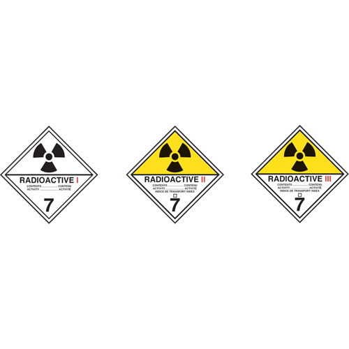 TDG Shipping Labels, Class 7, Radioactive I, Vinyl Distribution Jean Lapalme