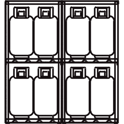 Armoires en aluminium pour bouteilles GPL, nbre de bouteilles: 16, 60" , 32" , 65" , Argent Distribution Jean Lapalme