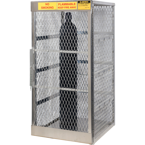 Aluminum LPG Cylinder Locker Storage, 10 Cylinder Capacity, 30" W x 32" D x 65" H, Silver Distribution Jean Lapalme