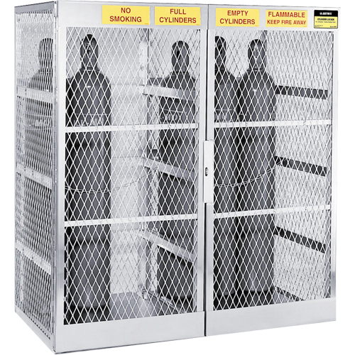 Aluminum LPG Cylinder Locker Storage, 20 Cylinder Capacity, 60" W x 32" D x 65" H, Silver Distribution Jean Lapalme