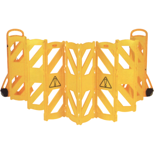 Barri&egrave;res mobiles portatives, 13' lo, Plastique, Jaune Distribution Jean Lapalme
