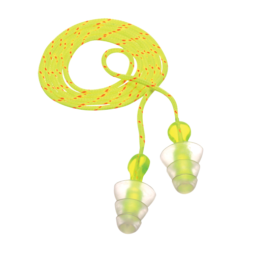 Bouchons d'oreilles r&eacute;utilisables &agrave; trois brides E-A-R, Avec cordon, Vrac - Sac en poly, 26 dB NRR, Taille unique Distribution Jean Lapalme