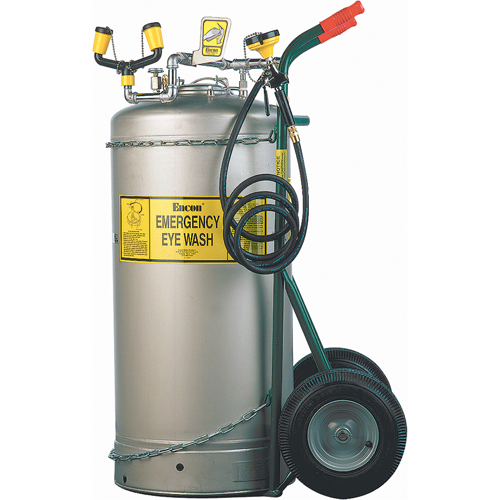 Douche oculaire autonome avec chariot, Pressuris&eacute;, Capacit&eacute; 7 gal., Conformit&eacute; ANSI Z358.1 Distribution Jean Lapalme
