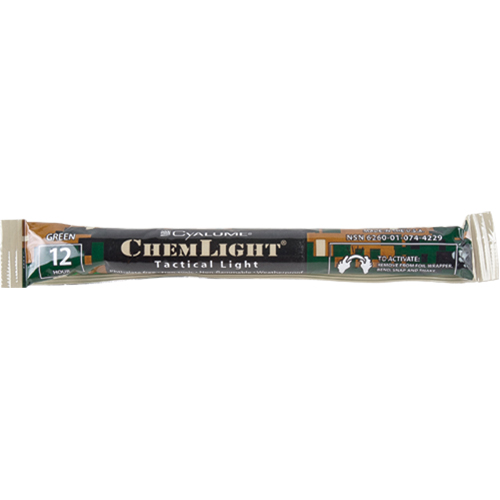 B&acirc;tons de s&eacute;curit&eacute; luminescents Cyalume 6", Vert, Dur&eacute;e 12 h Distribution Jean Lapalme