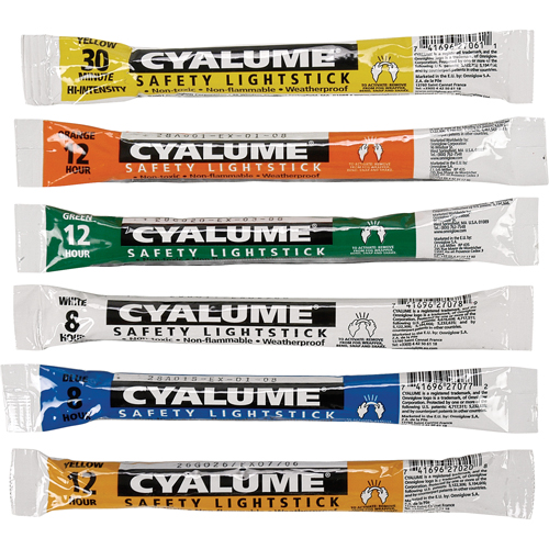 B&acirc;tons de s&eacute;curit&eacute; luminescents Cyalume 6", Vert, Dur&eacute;e 12 h Distribution Jean Lapalme