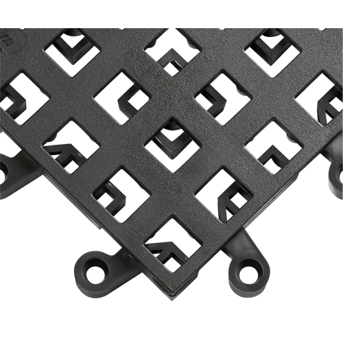 Carrelage no 560 ErgoDeck , PVC, 1-1/2' la c, 1-1/2' lo, 7/8" &eacute;paisseur, Noir Distribution Jean Lapalme