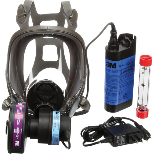 Appareils de protection respiratoire (APR) &agrave; &eacute;puration d'air motoris&eacute; port&eacute;s sur le visage Powerflow, Respirateur &agrave; masque, Pile NiCd Distribution Jean Lapalme