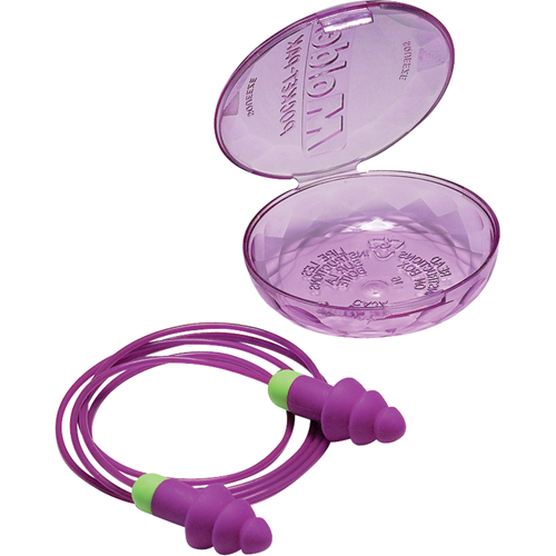 Bouchons d'oreilles r&eacute;utilisables Rockets, Avec cordon, Vrac - &eacute;tui en plastique, 27 dB NRR, Taille unique Distribution Jean Lapalme