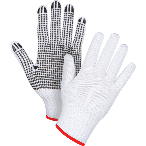 Gants tricot&eacute;s &agrave; pois, Poly/coton, Un c&ocirc;t&eacute;, Calibre 7, Petit Distribution Jean Lapalme