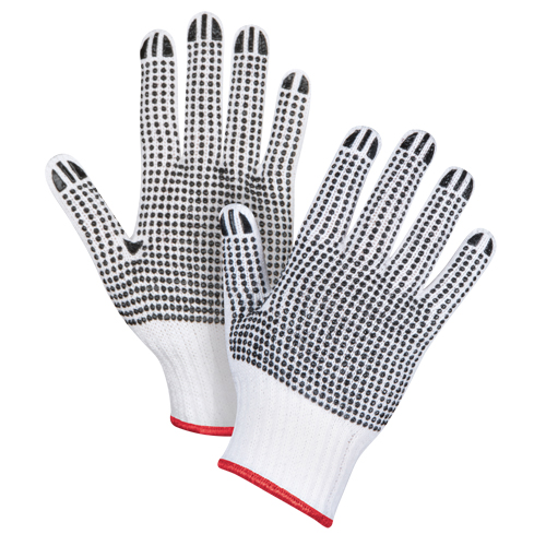 Double-Sided Dotted String Knit Gloves, Poly/Cotton, Double Sided, 7 Gauge, Small Distribution Jean Lapalme