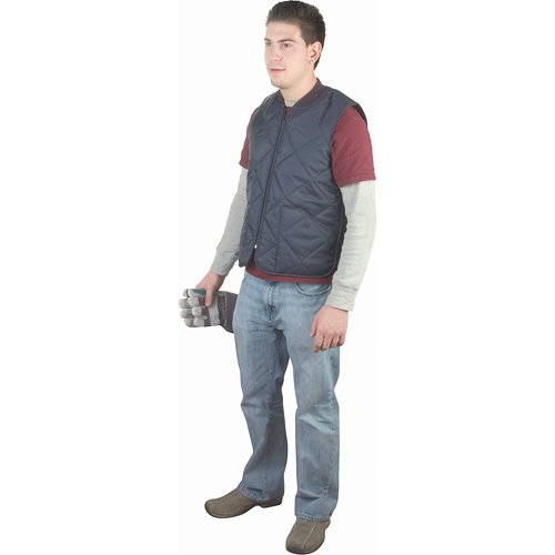 Vestes sans manches, manteaux et manteaux longs isol&eacute;s &agrave; usage l&eacute;ger pour glaci&egrave;res, Hommes, Petit, Bleu marin Distribution Jean Lapalme