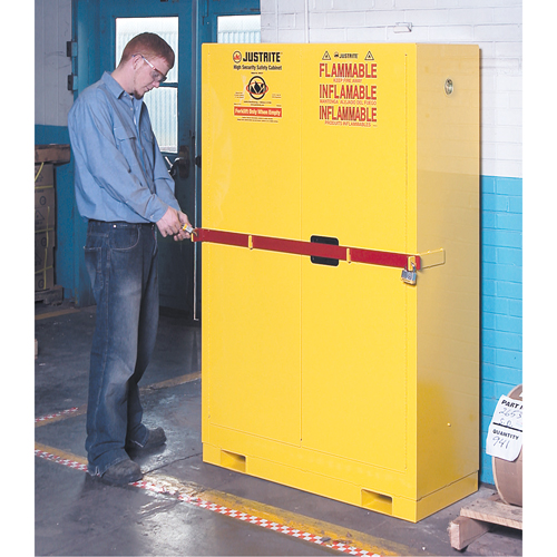 High Security Flammables Safety Cabinet with Steel Bar, 45 gal., 2 Shelves Distribution Jean Lapalme