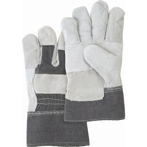 Gants d'ajusteur &agrave; paume renforc&eacute;e d'usage standard, Grand, Paume en Cuir de vache refendu, Doublure en Coton Distribution Jean Lapalme