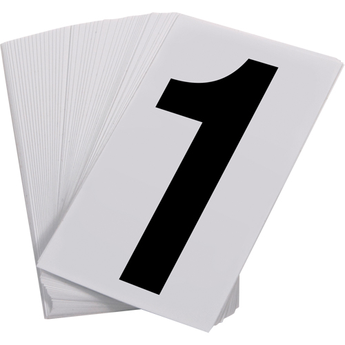 Num&eacute;ros autocollants, 1, 3-1/2" h, Noir sur blanc Distribution Jean Lapalme