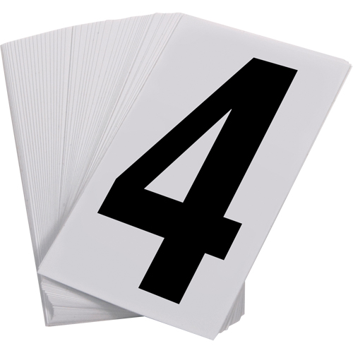 Num&eacute;ros autocollants, 4, 3-1/2" h, Noir sur blanc Distribution Jean Lapalme