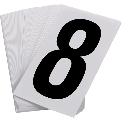 Num&eacute;ros autocollants, 8, 3-1/2" h, Noir sur blanc Distribution Jean Lapalme