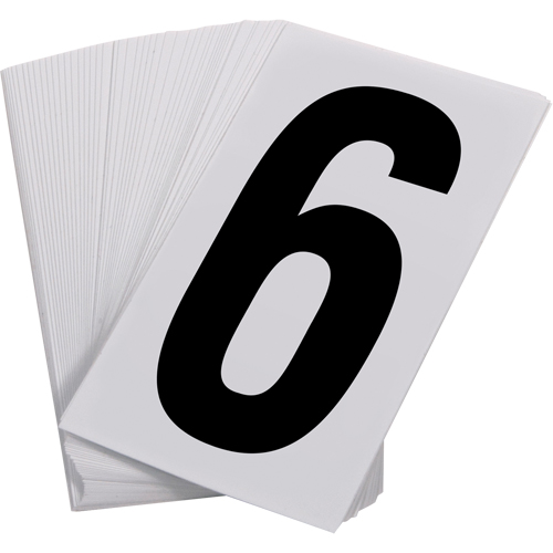 Num&eacute;ros autocollants, 6, 3-1/2" h, Noir sur blanc Distribution Jean Lapalme