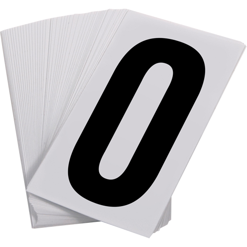 Num&eacute;ros autocollants, 0, 3-1/2" h, Noir sur blanc Distribution Jean Lapalme