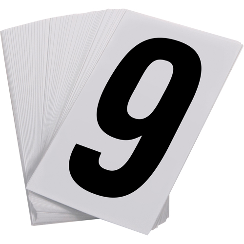 Num&eacute;ros autocollants, 9, 3-1/2" h, Noir sur blanc Distribution Jean Lapalme