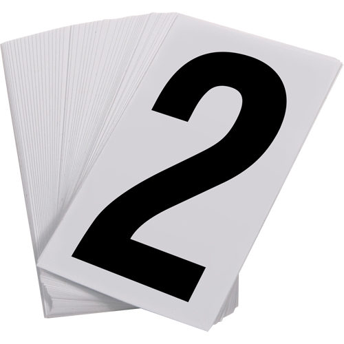 Num&eacute;ros autocollants, 2, 3-1/2" h, Noir sur blanc Distribution Jean Lapalme